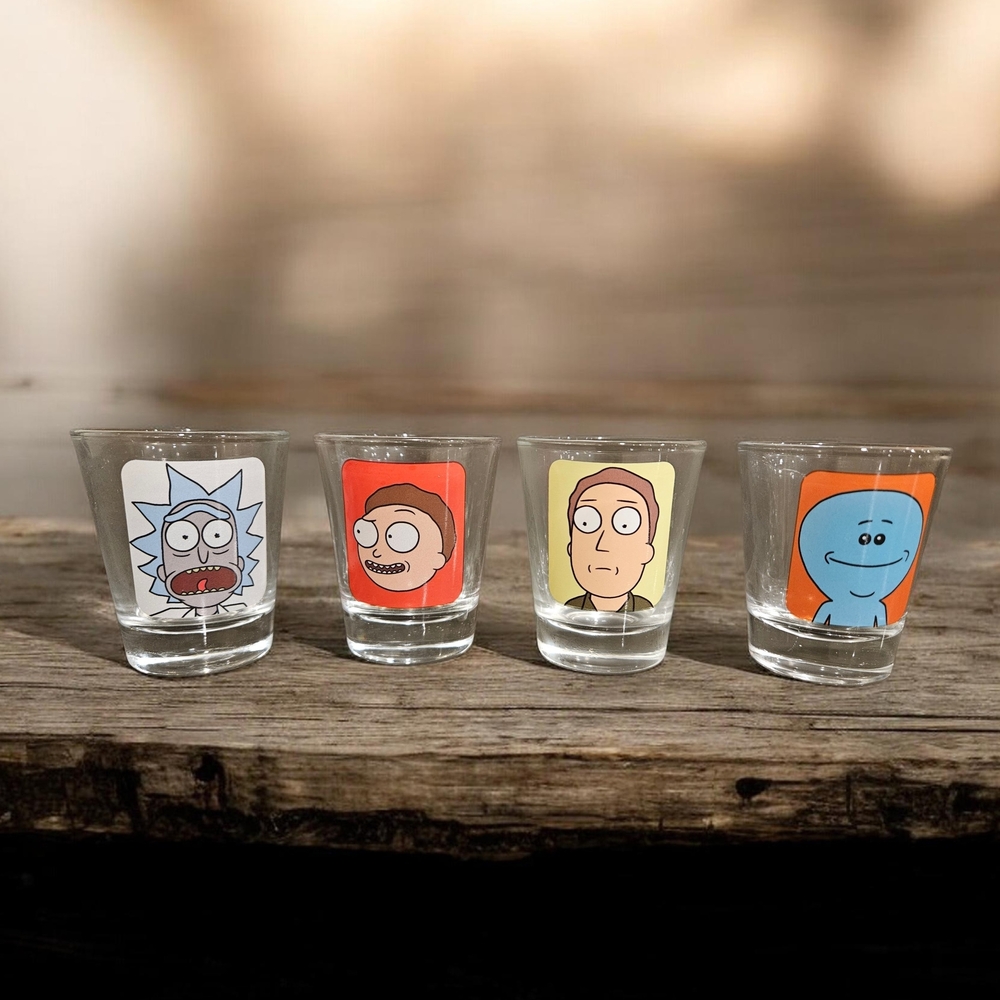 Rick And Morty 1.5oz Glassware Set - 4 Shot Glasses